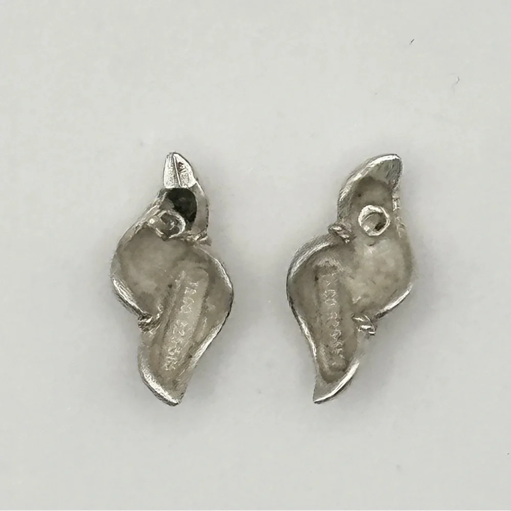 Tiffany & Co Sterling Silver & 14kt Twisted Shell  Stud Earrings - Picture 3 of 6